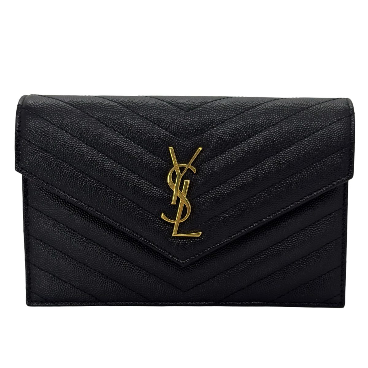 Saint Laurent Cassandre leather chain wallet