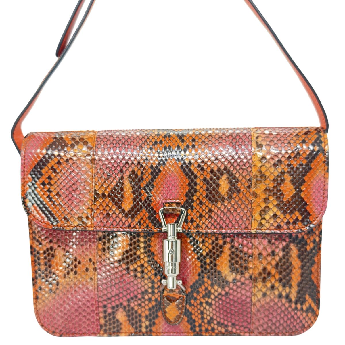 Gucci Soft Jackie bag in orange/pink Python skin