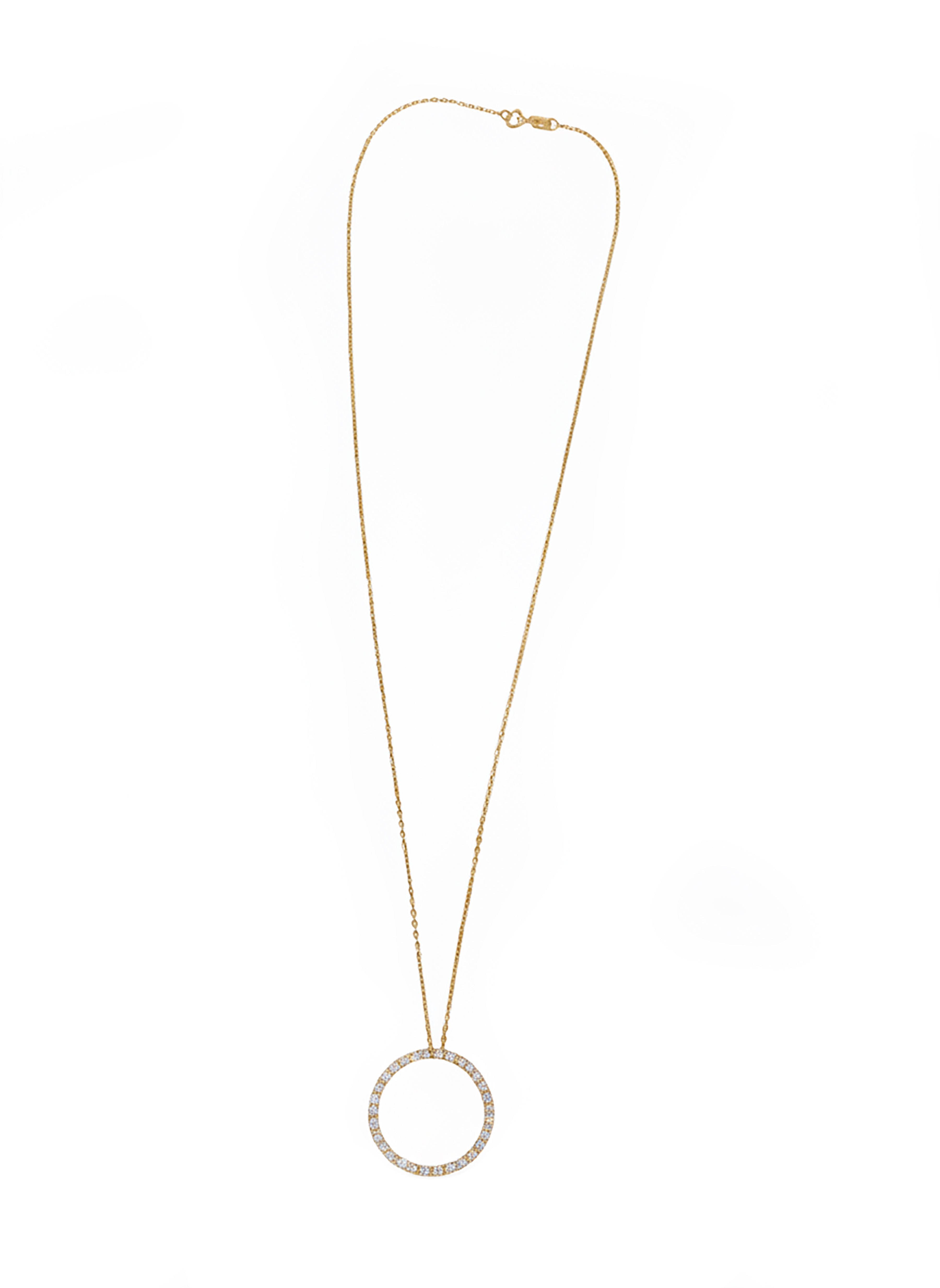 18K Yellow Gold Circle of Life Diamond Necklace.