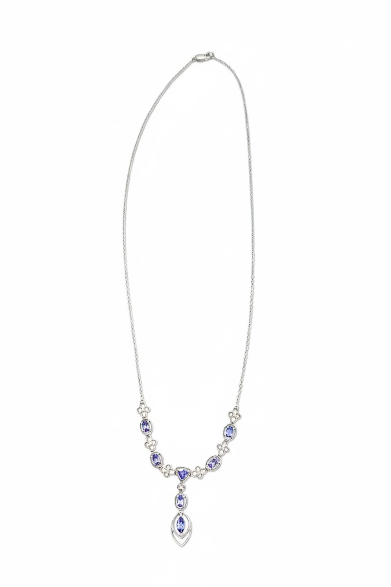 Tanzanite Dress Necklace in 18kt white gold