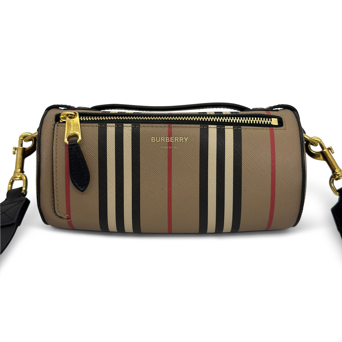 Burberry Beige Vintage Check Barrel Bag