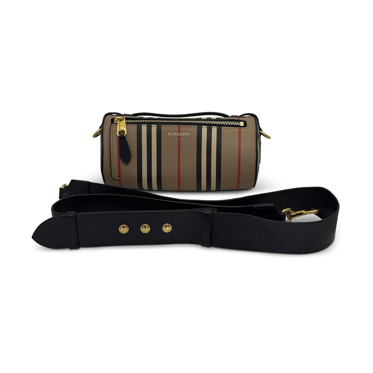 Burberry Beige Vintage Check Barrel Bag