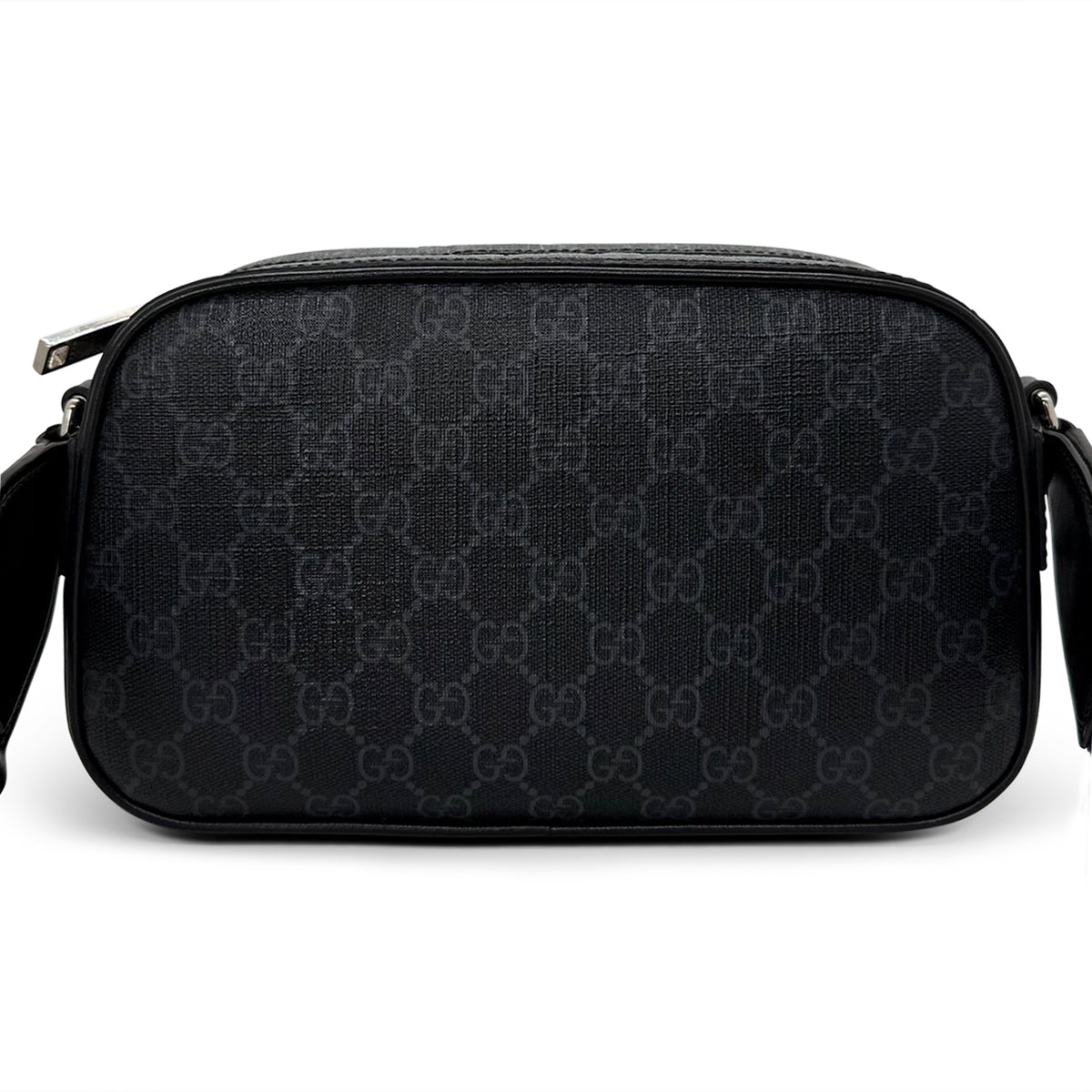 Gucci Small GG Supreme Crossbody Camera Bag Black Monogram Canvas & Leather