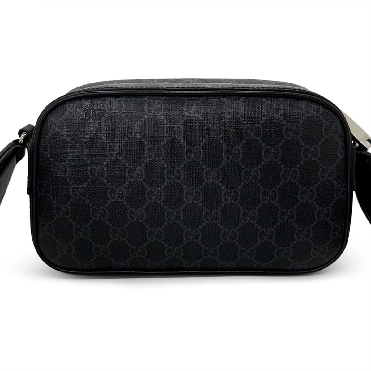 Gucci Small GG Supreme Crossbody Camera Bag Black Monogram Canvas & Leather