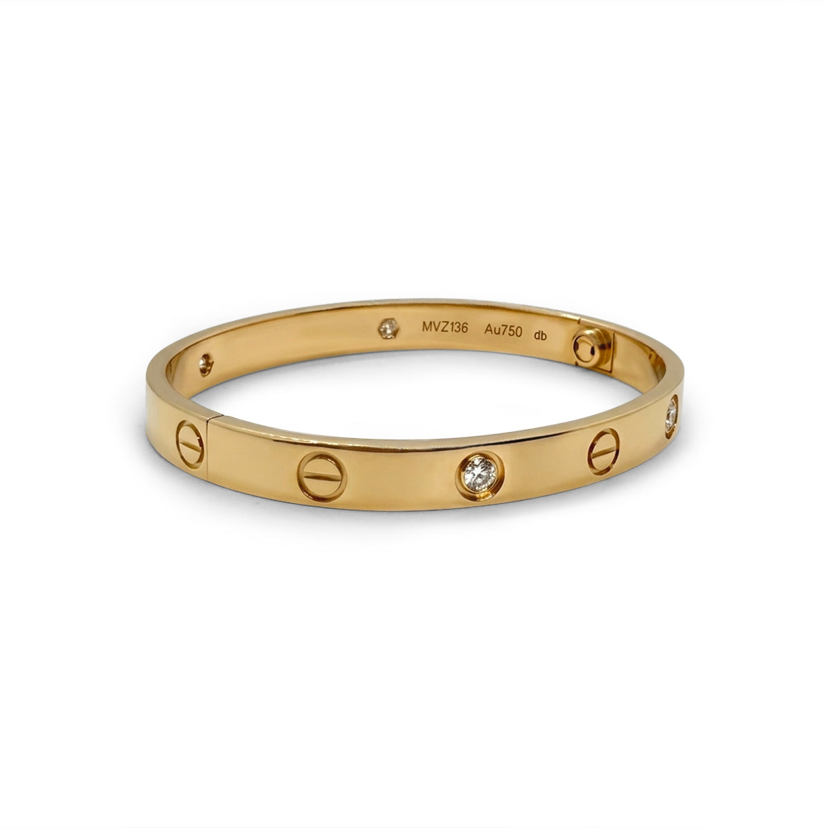 Cartier Love Bangle 4 Diamonds Rose Gold 16
