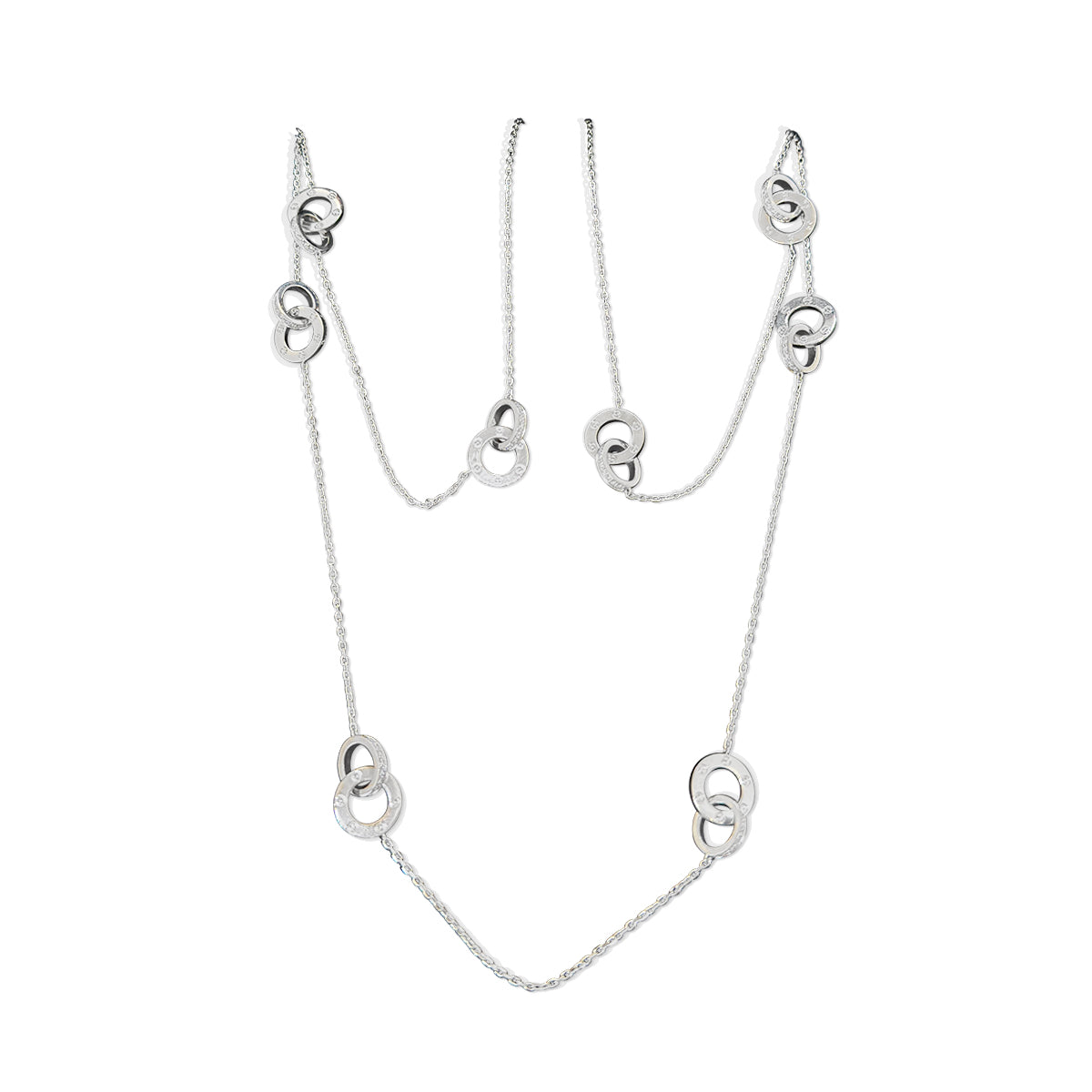 Cartier 18K White Gold Diamond Love 8-Station Necklace