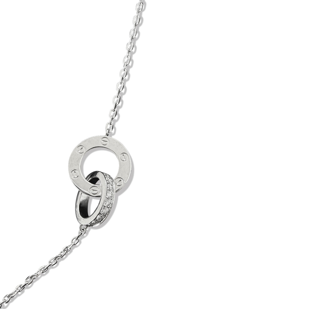 Cartier 18K White Gold Diamond Love 8-Station Necklace