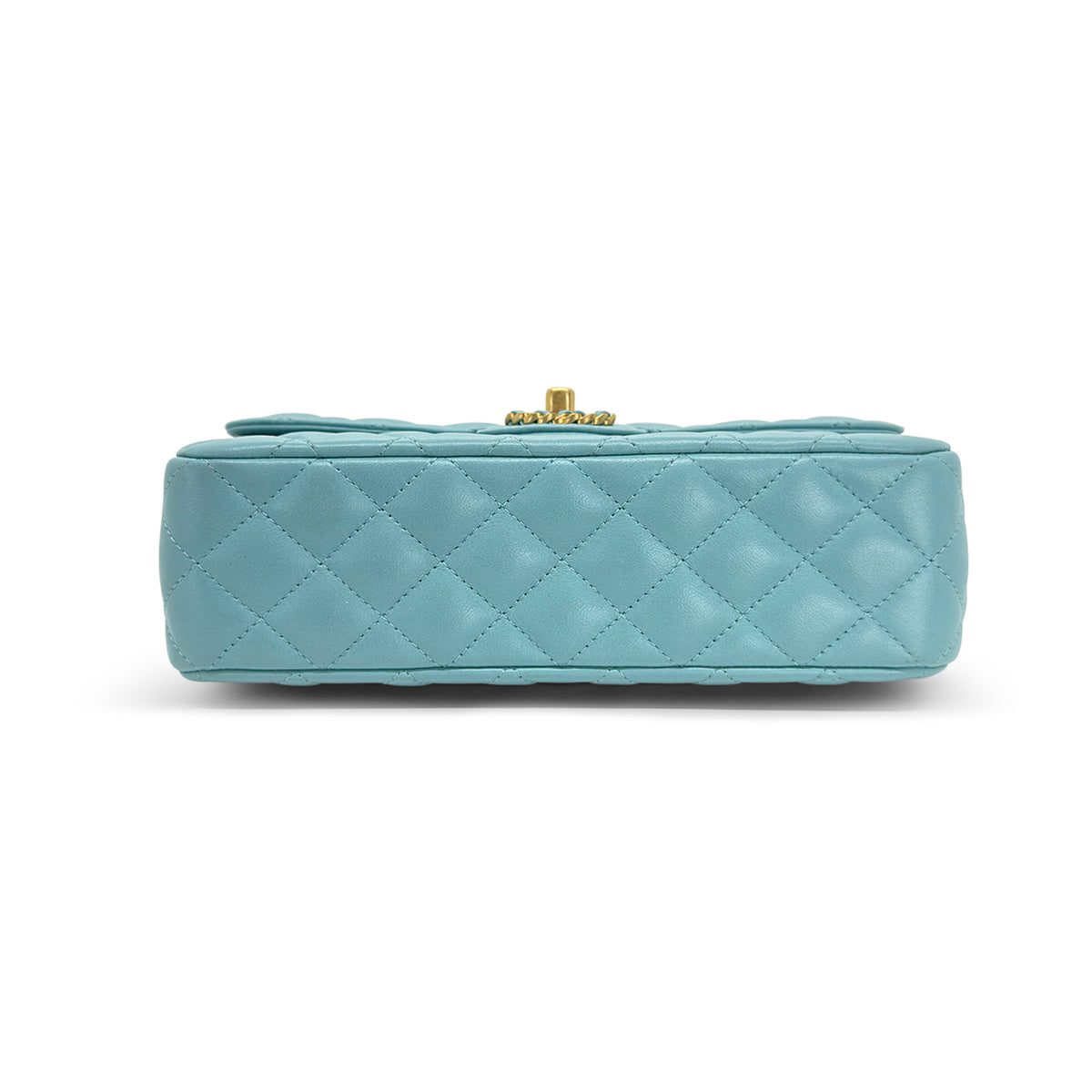Chanel Blue Quilted Leather Mini Strass On Flap Top Handle Bag