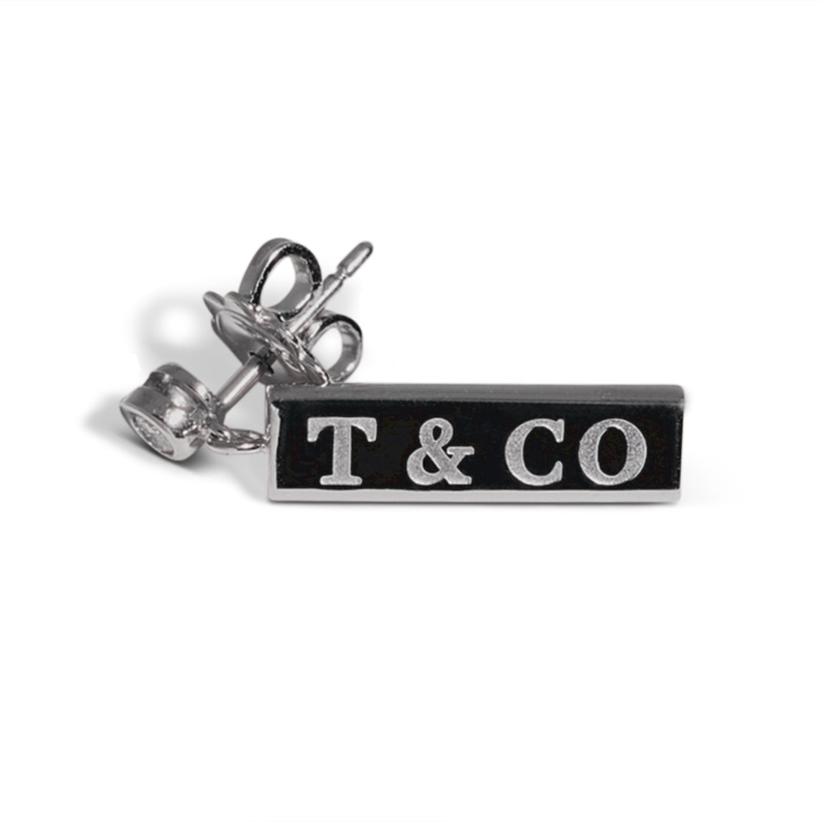 Tiffany & Co Dangle Earrings Italy 18K White Gold with Diamonds