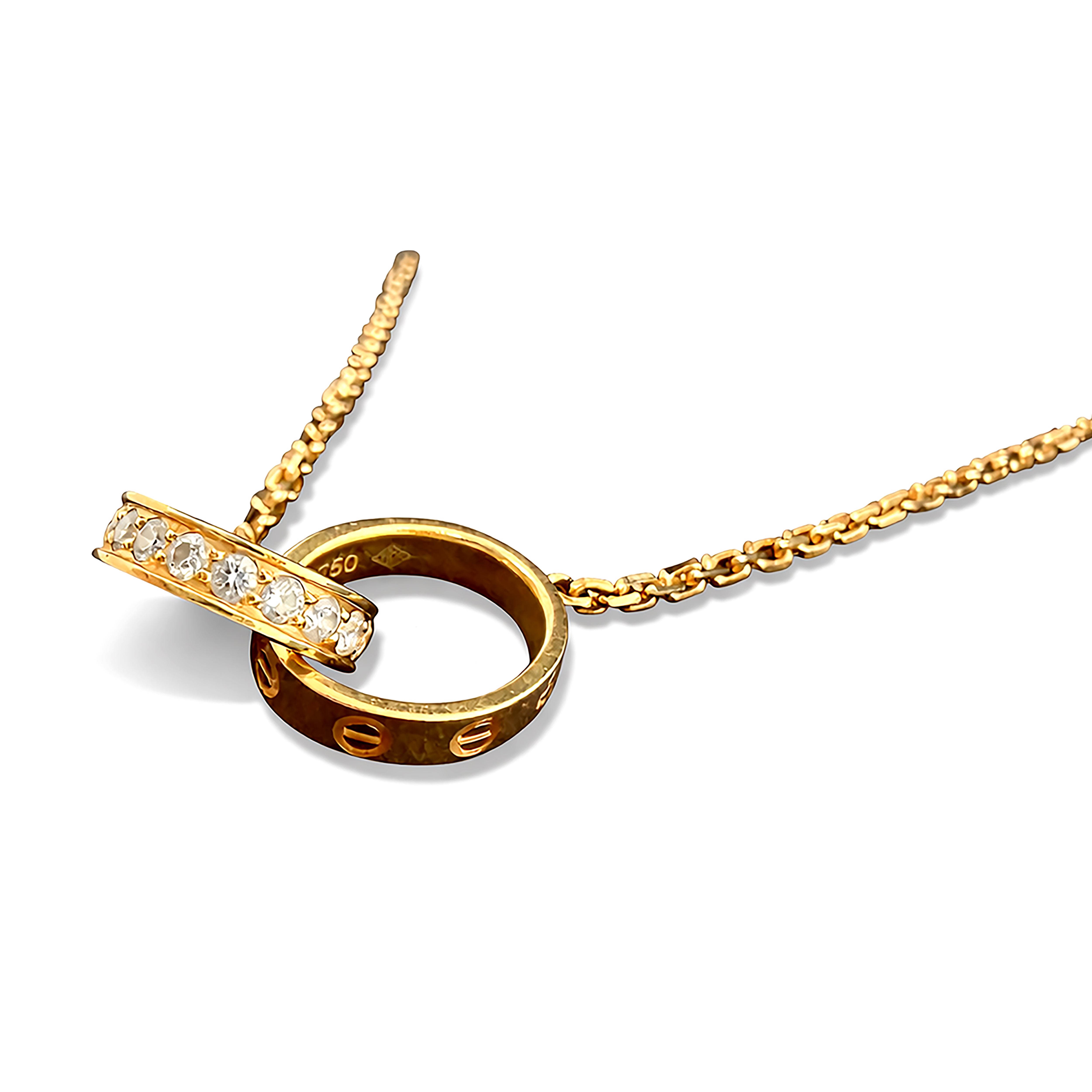 Cartier Baby Love pendant in 18K rose gold with diamonds
