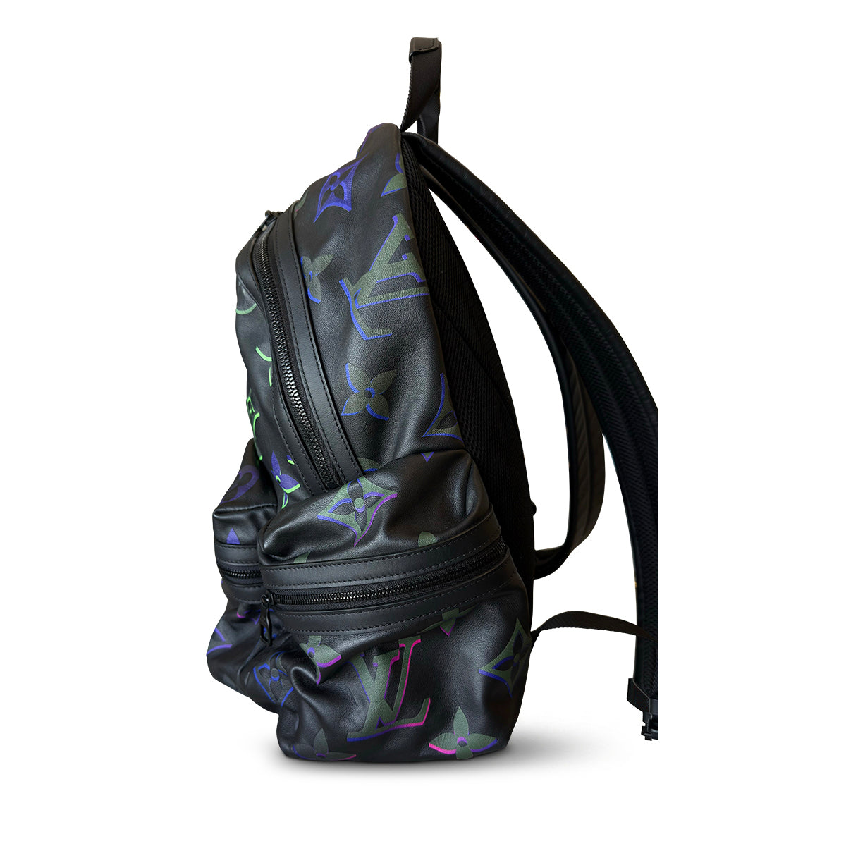 Louis Vuitton Calfskin Monogram Spotlight Comet Backpack Black Borealis