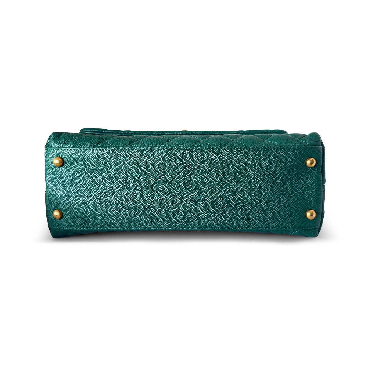 Chanel Mini Coco Handle Green Caviar Gold Hardware