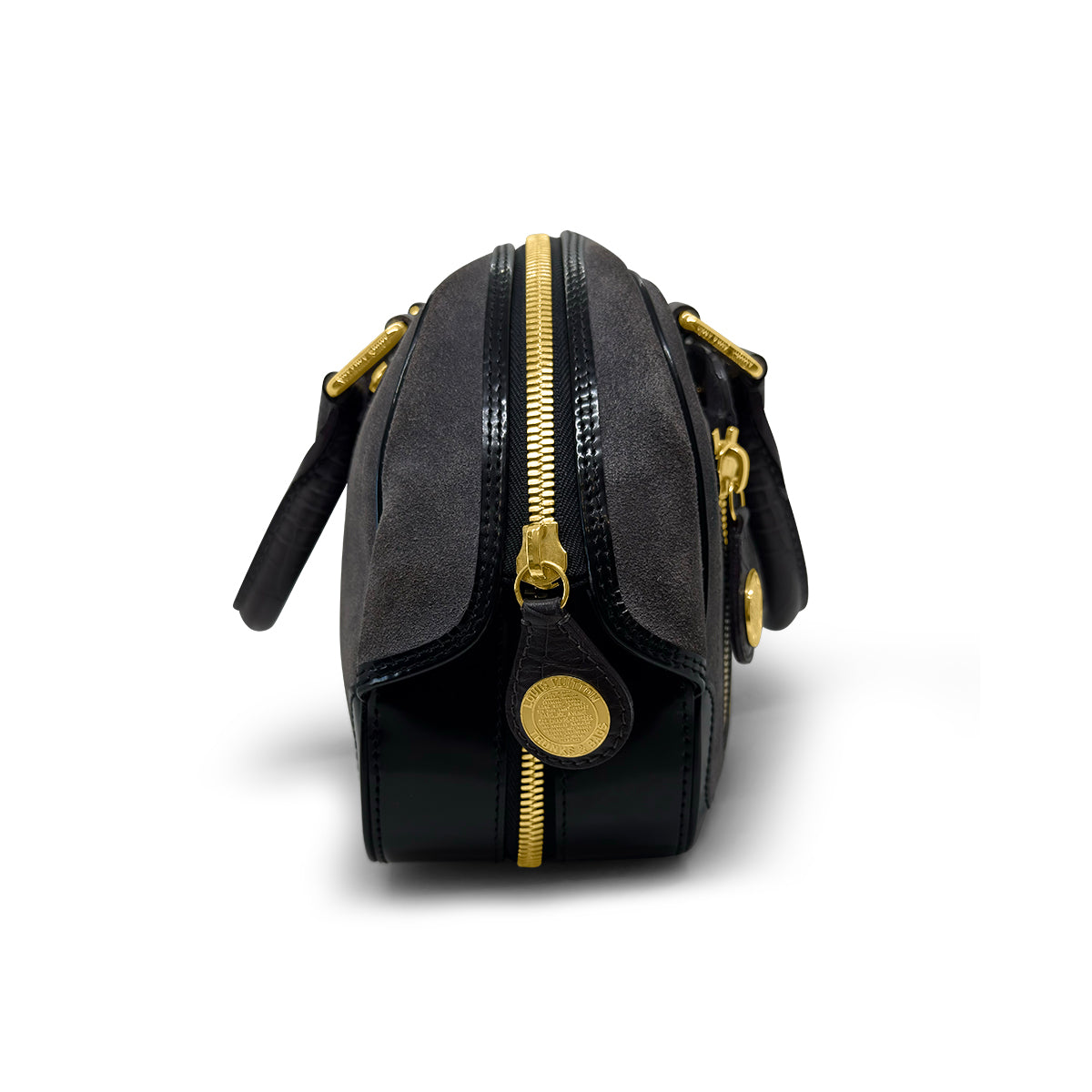 Louis Vuitton Limited Edition Grey Suede Havane Stamped Trunk PM Bag