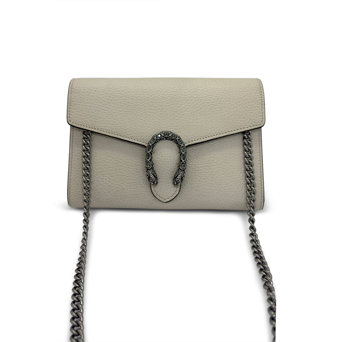 Gucci Dionysus Wallet on Chain in white leather