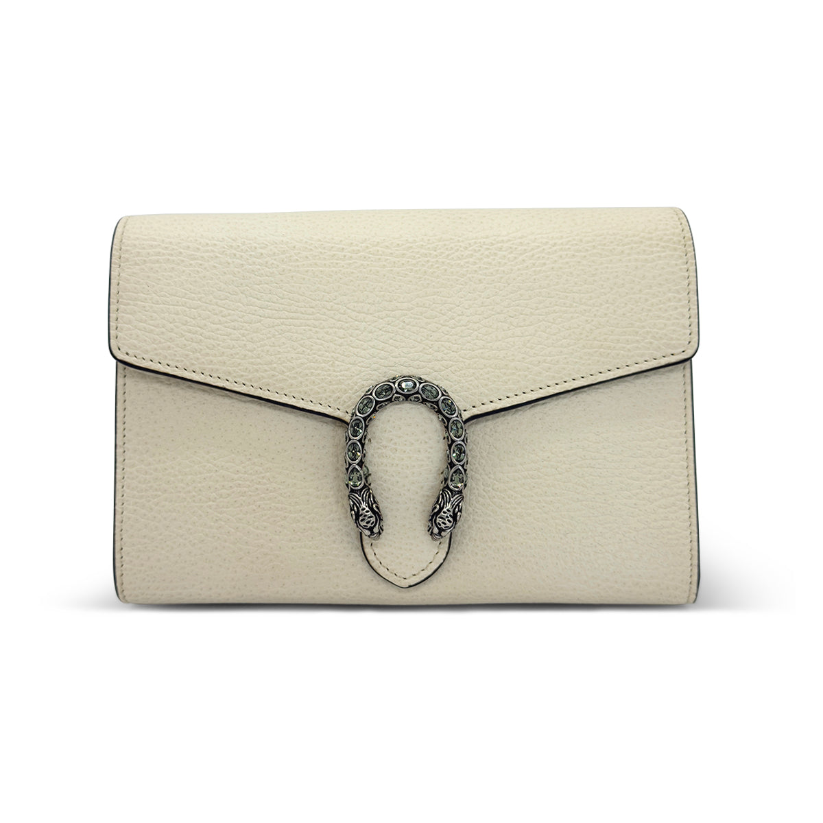 Gucci Dionysus Wallet on Chain in white leather