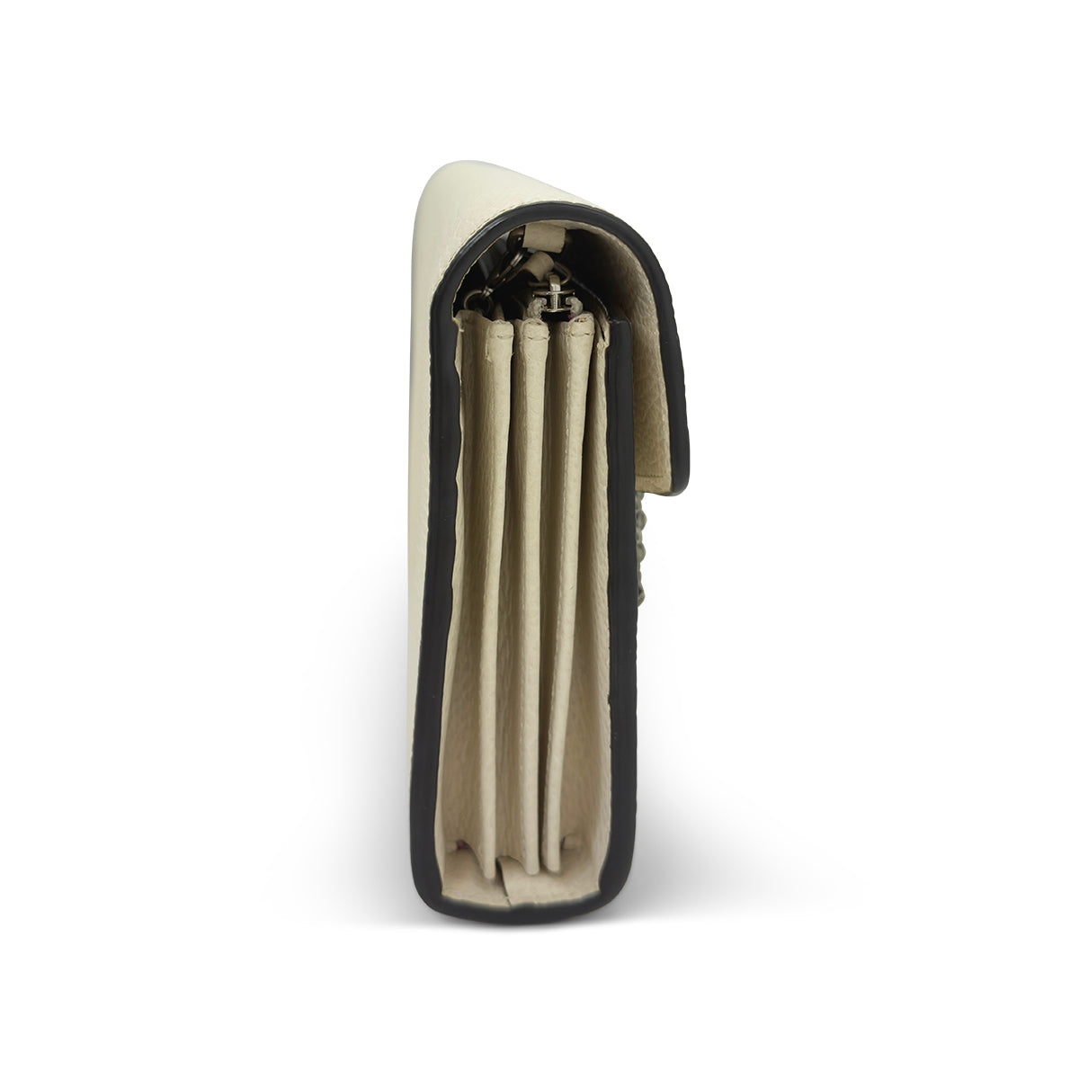 Gucci Dionysus Wallet on Chain in white leather