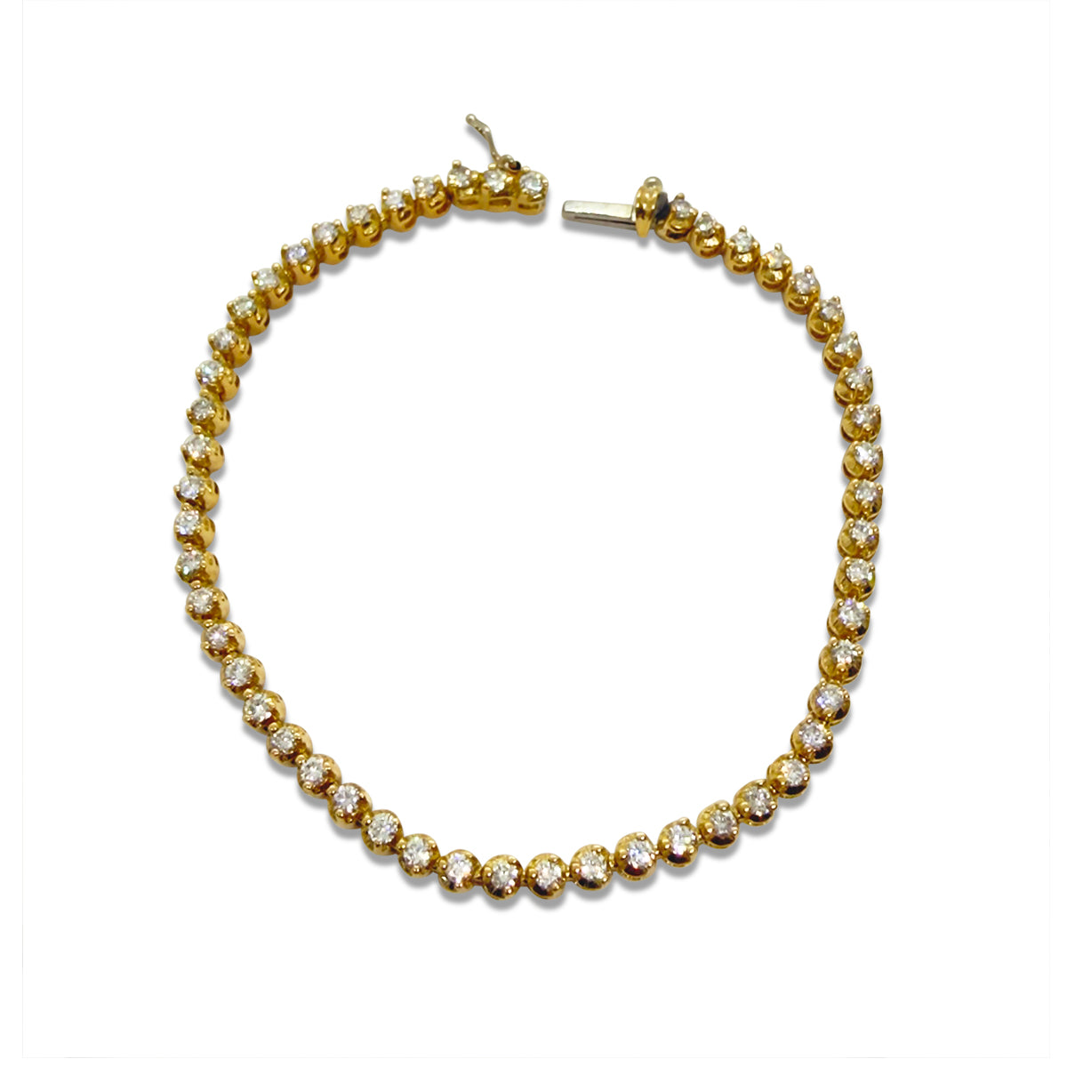 18K Yellow Gold 1.5ct G-H Diamond Tennis Bracelet, 9.26g
