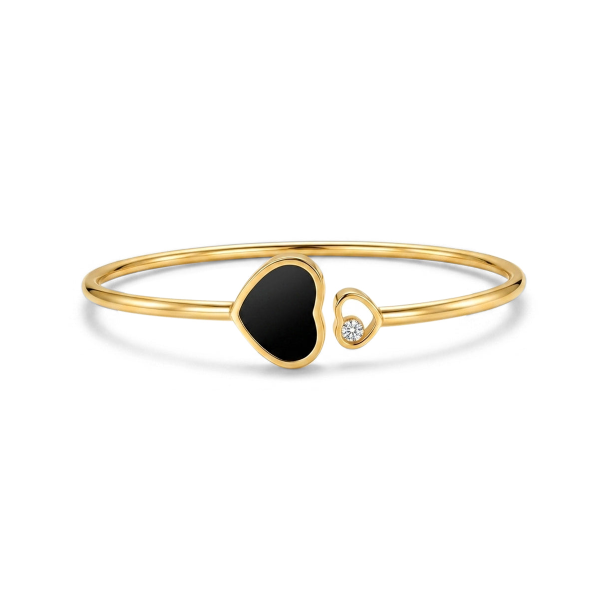 Chopard Happy Hearts bracelet with black onyx stone and dancing diamond