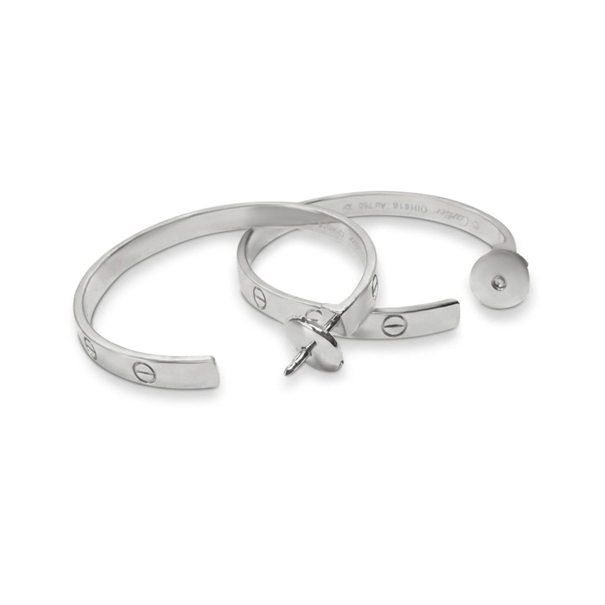 Cartier 18K White Gold Hoop Earrings (Size:Large)