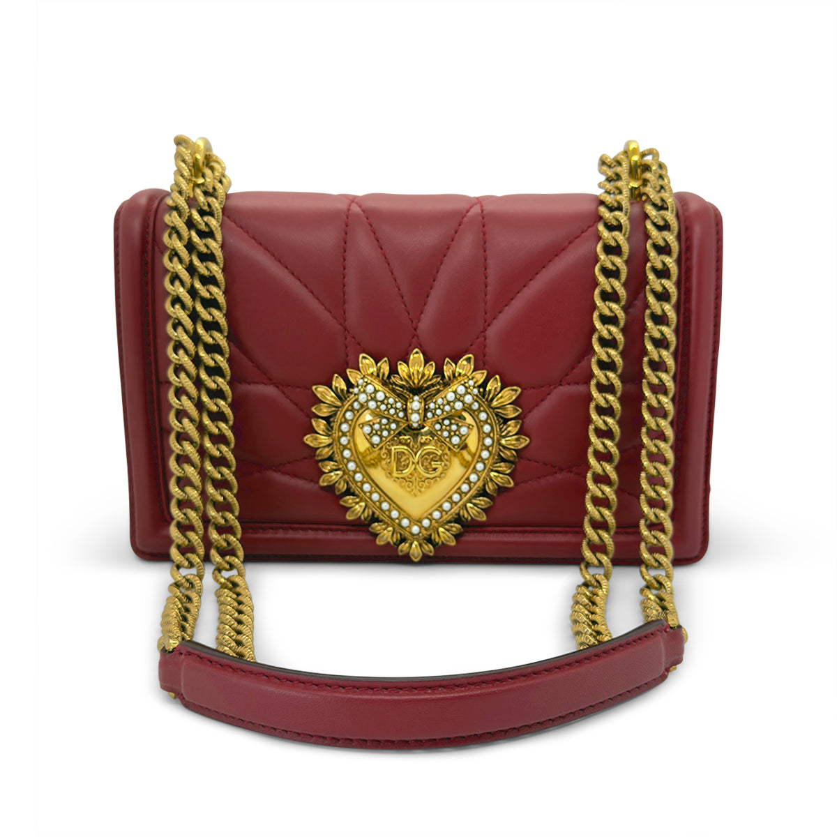 Dolce & Gabbana Medium Devotion shoulder bag red quilted nappa leather