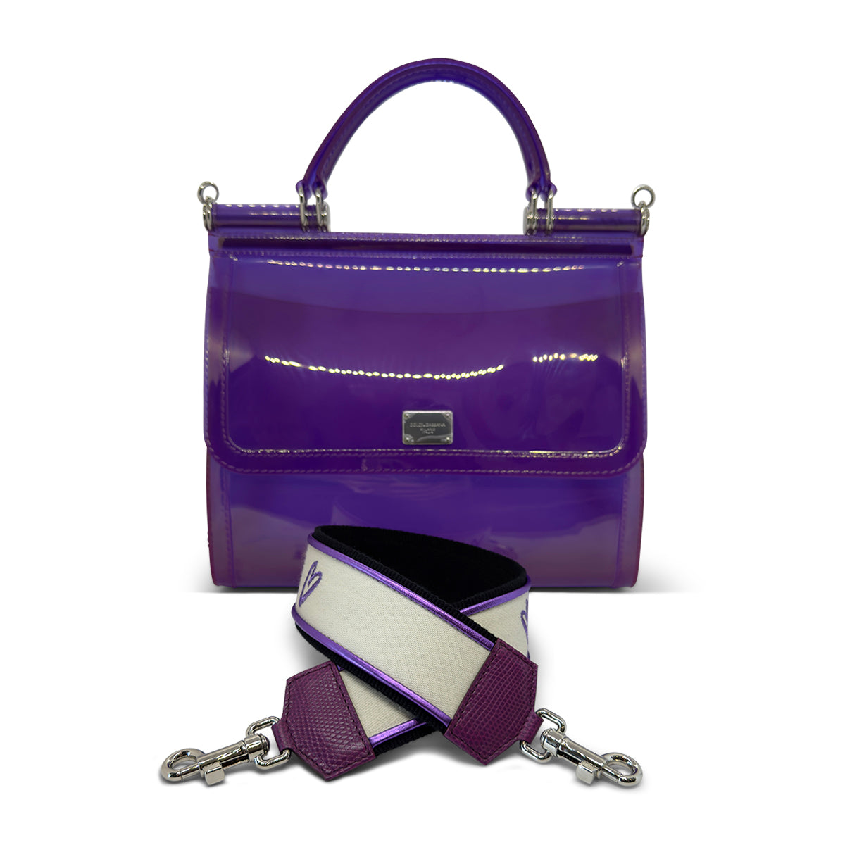 Dolce & Gabbana Sicily Bag — Purple Semi-Transparent Rubber