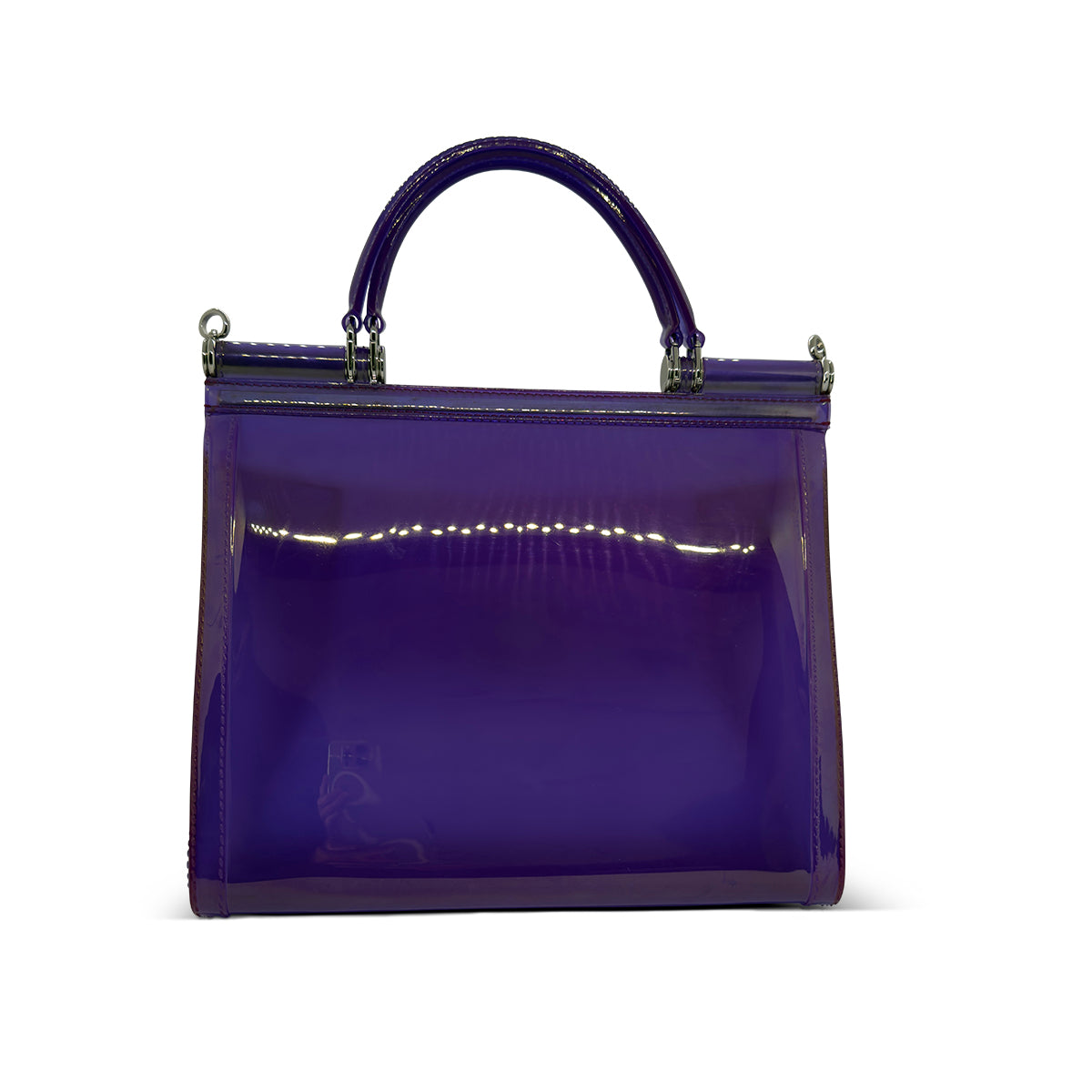 Dolce & Gabbana Sicily Bag — Purple Semi-Transparent Rubber