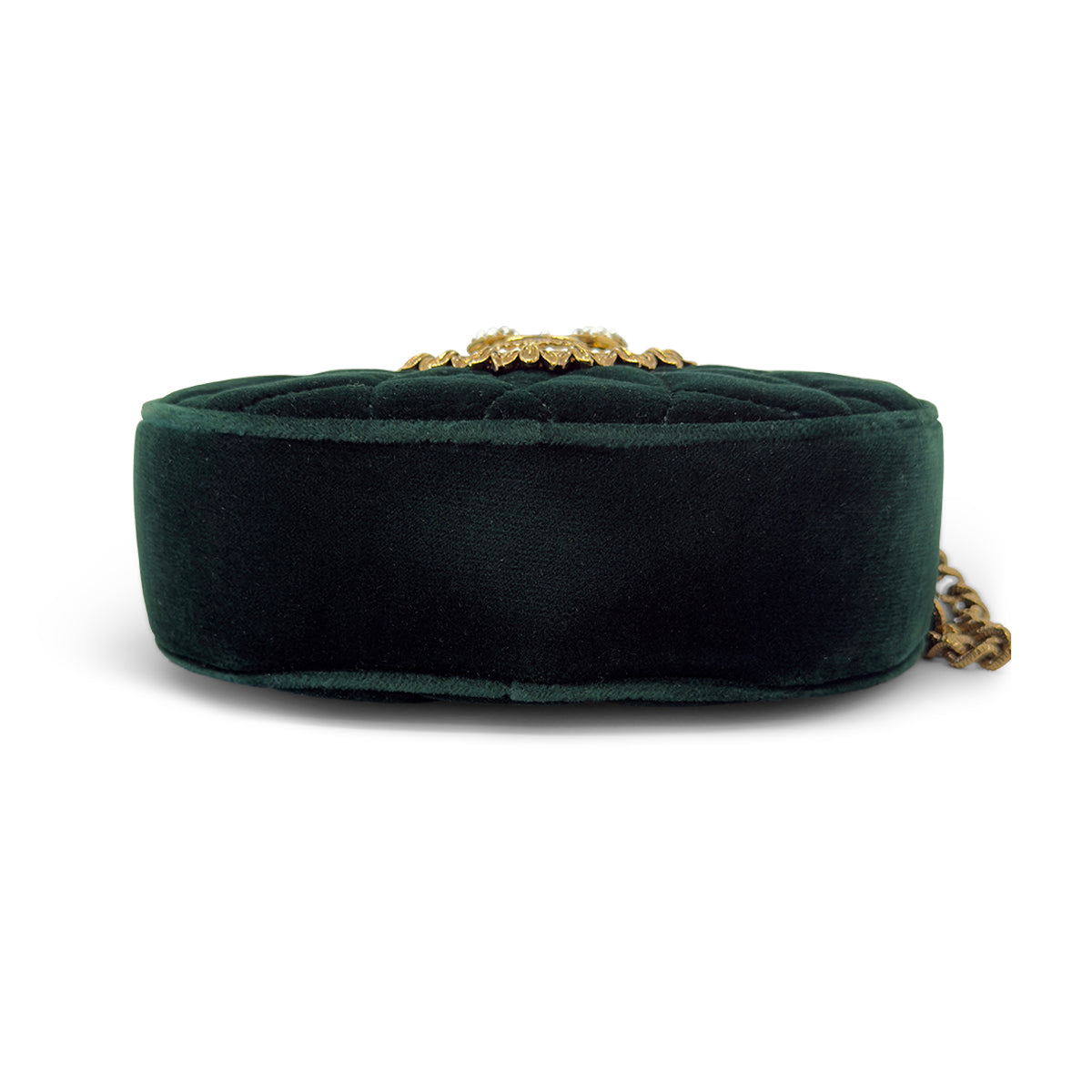 Dolce & Gabbana Devotion Camera Bag — Green Quilted Velvet
