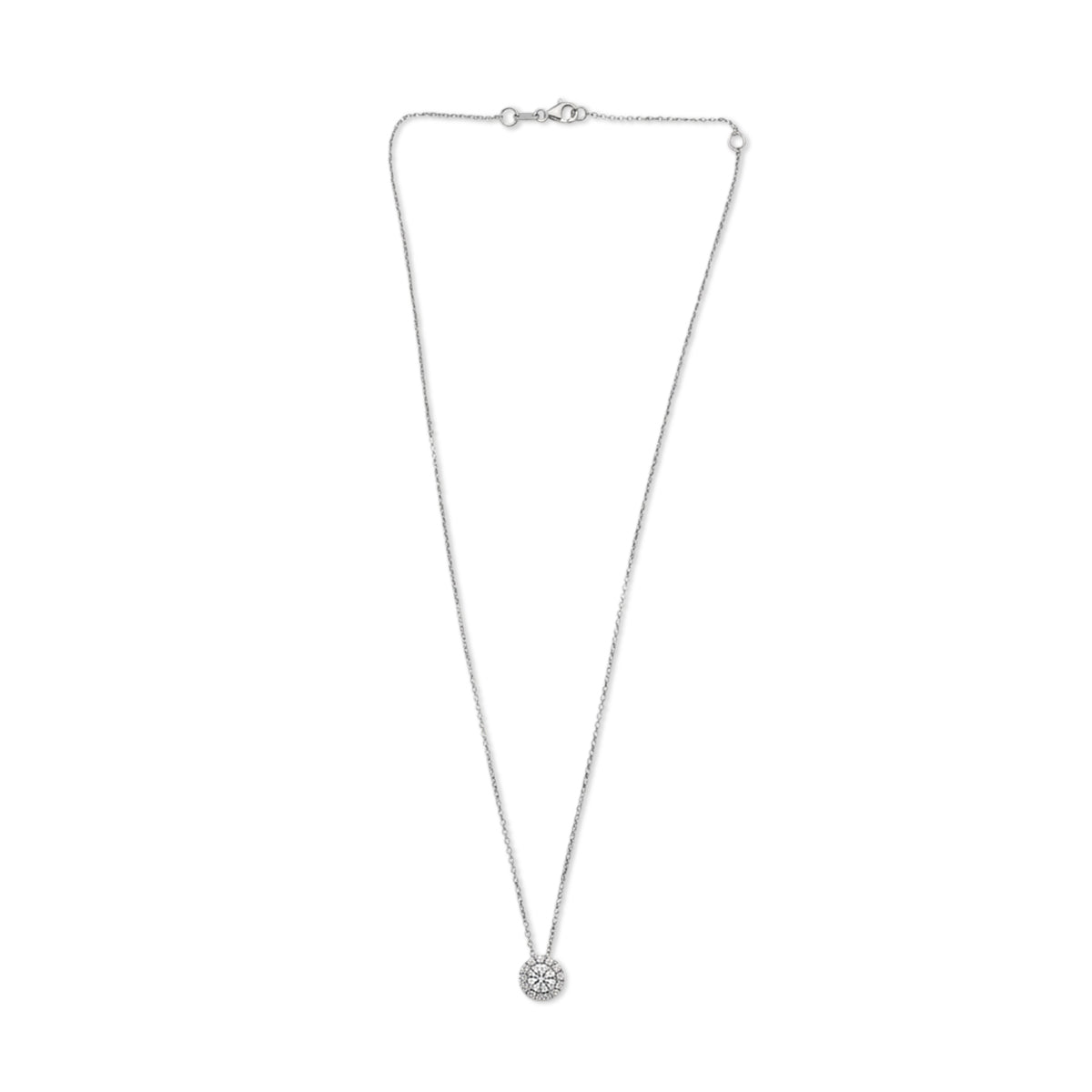 Browns Diamond Halo Pendant Necklace
