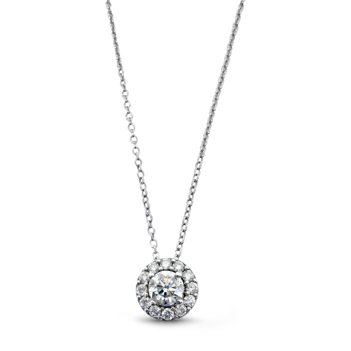 Browns Diamond Halo Pendant Necklace