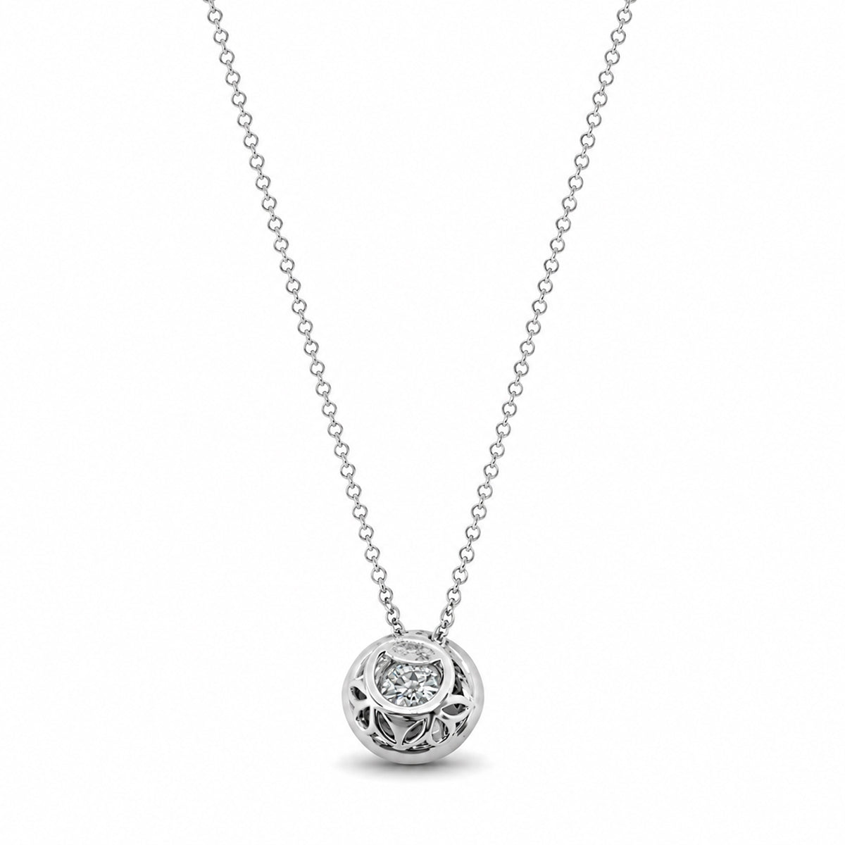 Browns Diamond Halo Pendant Necklace