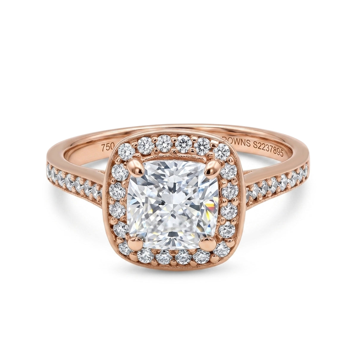 Browns Cushion-Cut Halo Engagement Ring