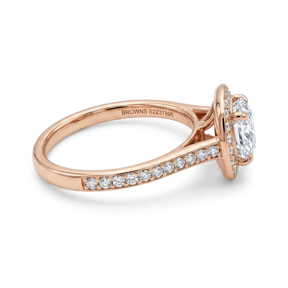 Browns Cushion-Cut Halo Engagement Ring