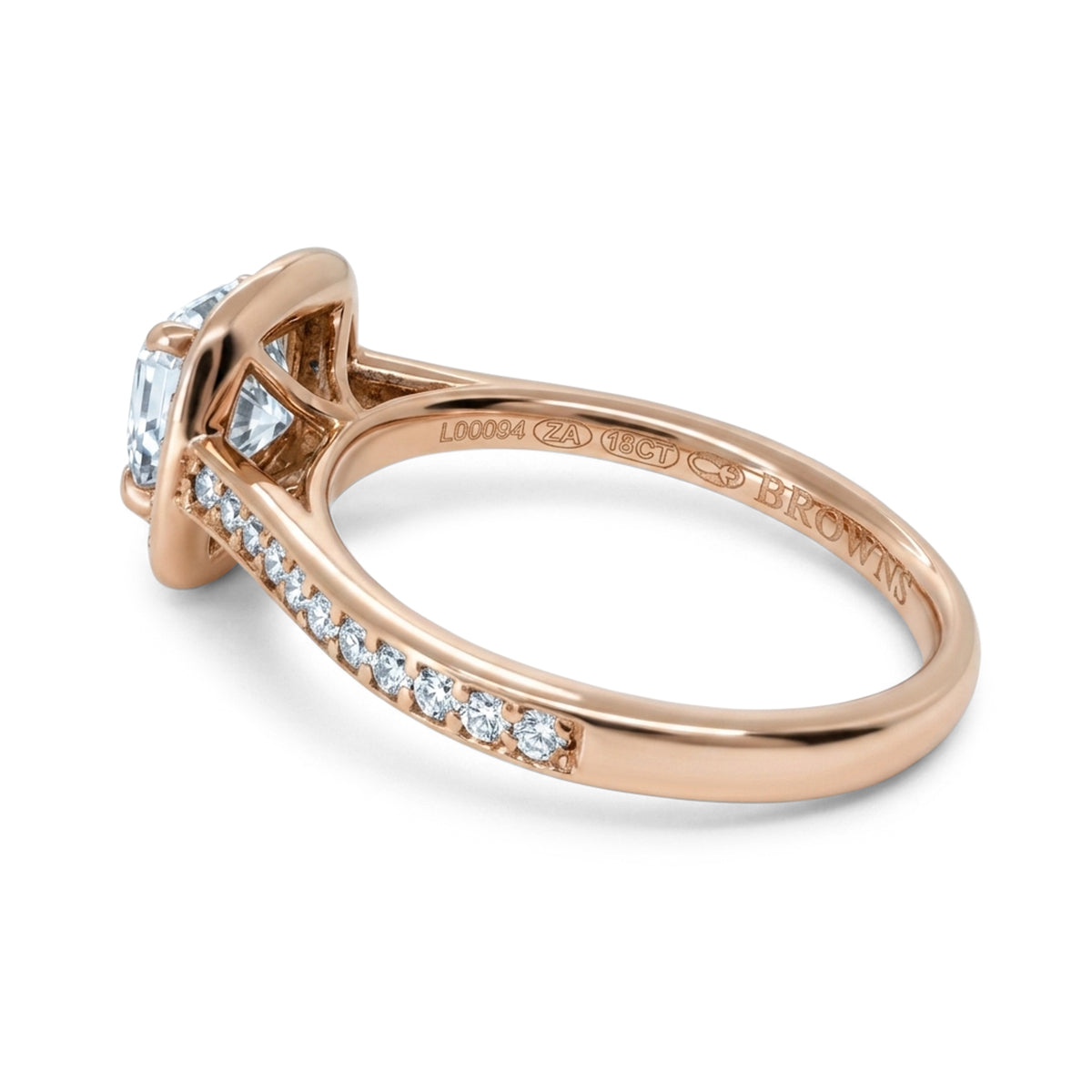 Browns Cushion-Cut Halo Engagement Ring