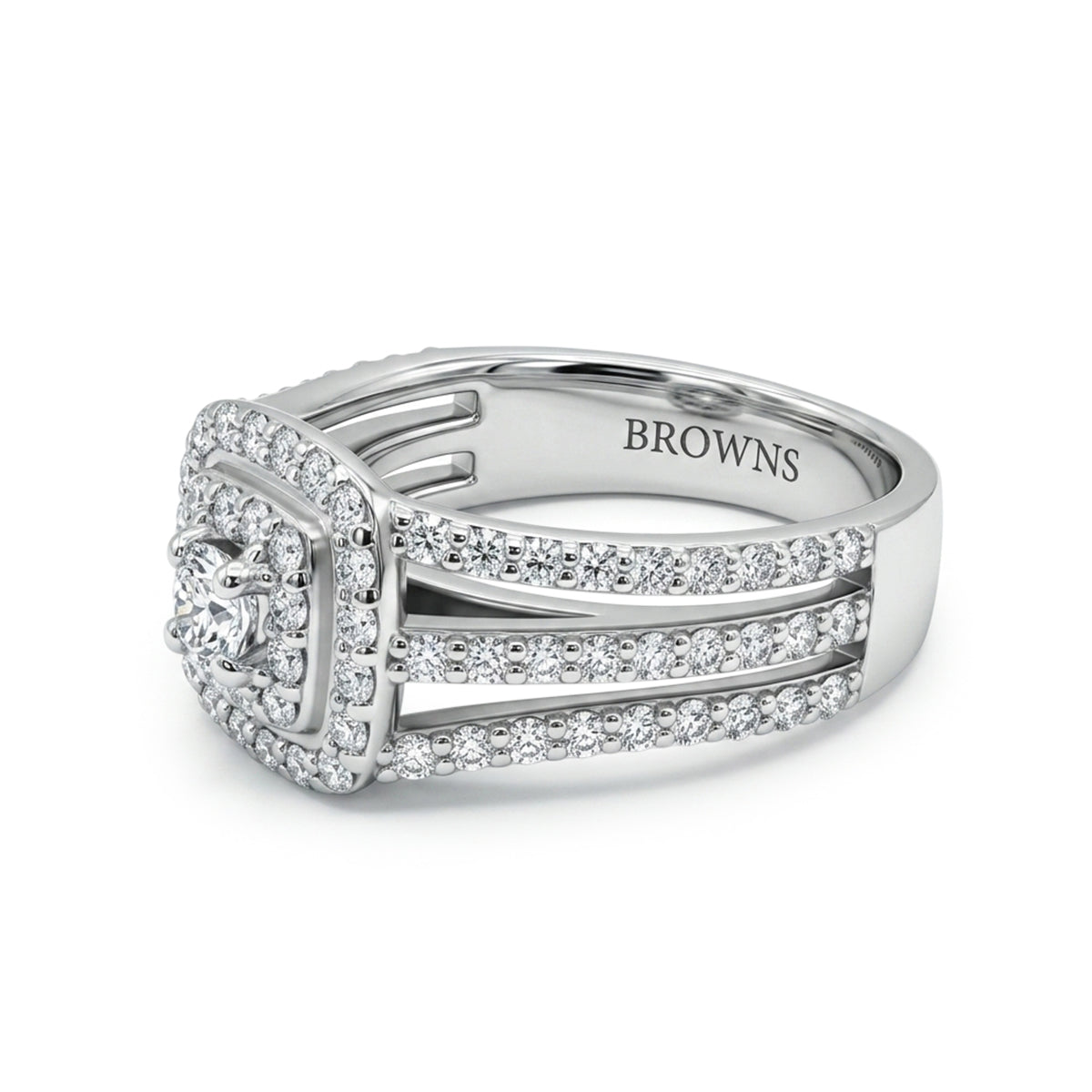 Browns Double Halo Diamond Ring