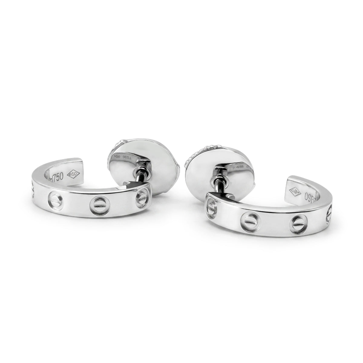 Cartier 18K White Gold Love Hoop Earrings (Small Model)