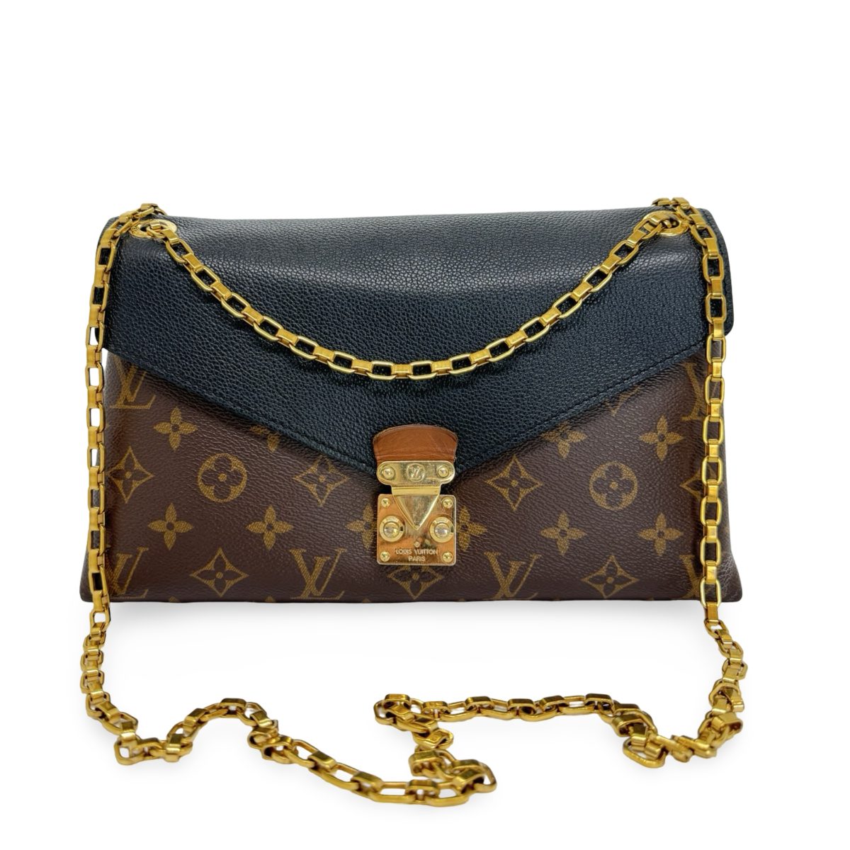 Louis Vuitton Black Monogram Canvas Pallas Chain Bag