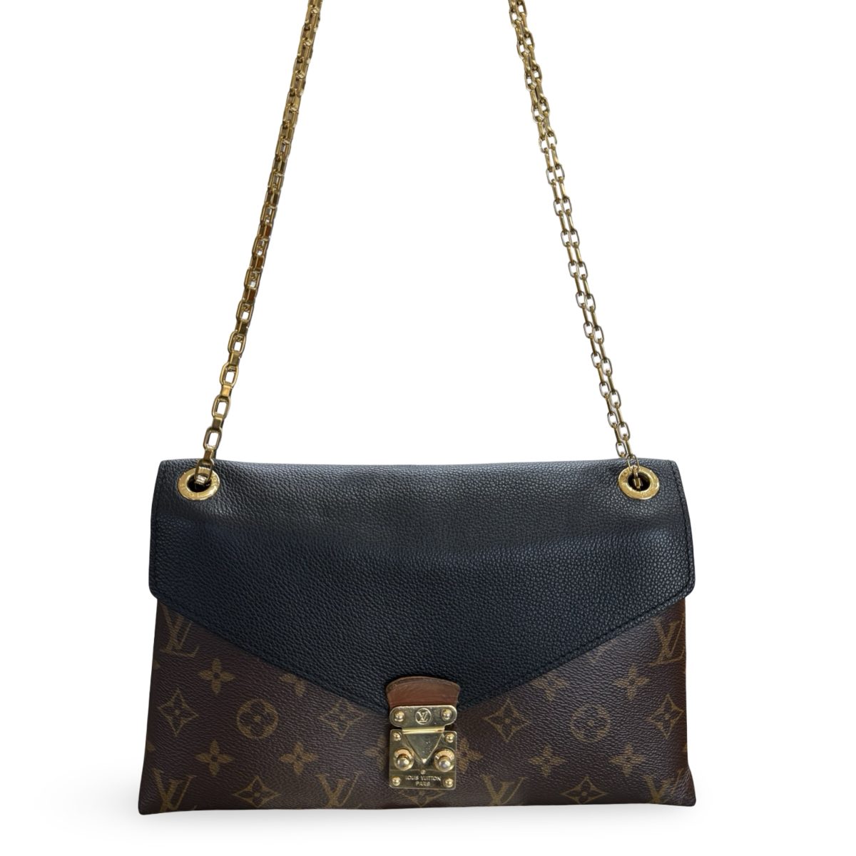 Louis Vuitton Black Monogram Canvas Pallas Chain Bag