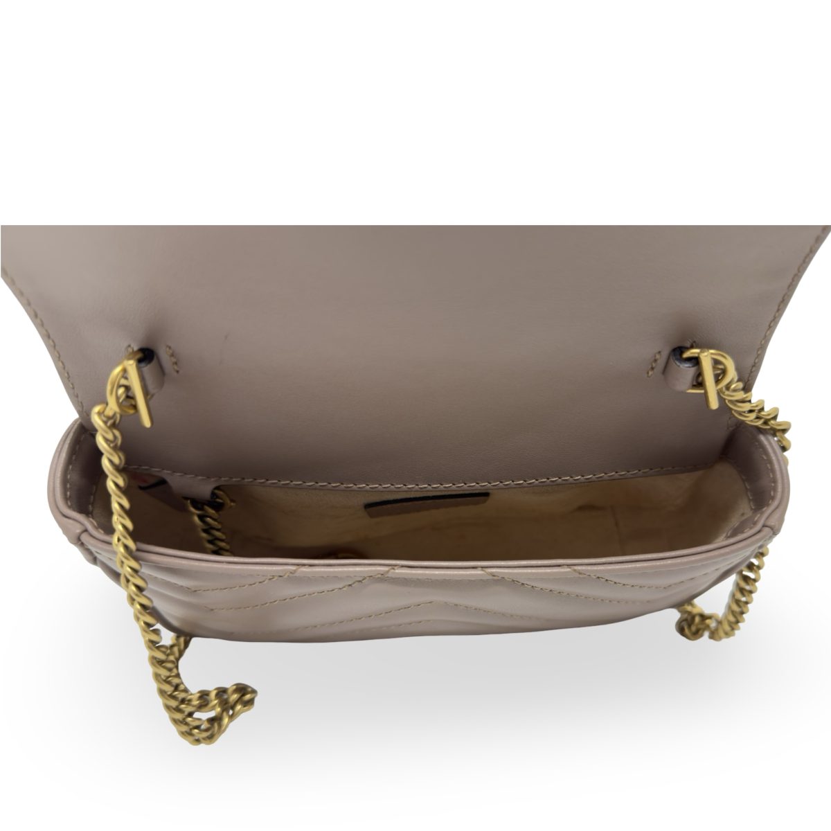 Gucci Calfskin Matelasse Super Mini GG Marmont Beige bag
