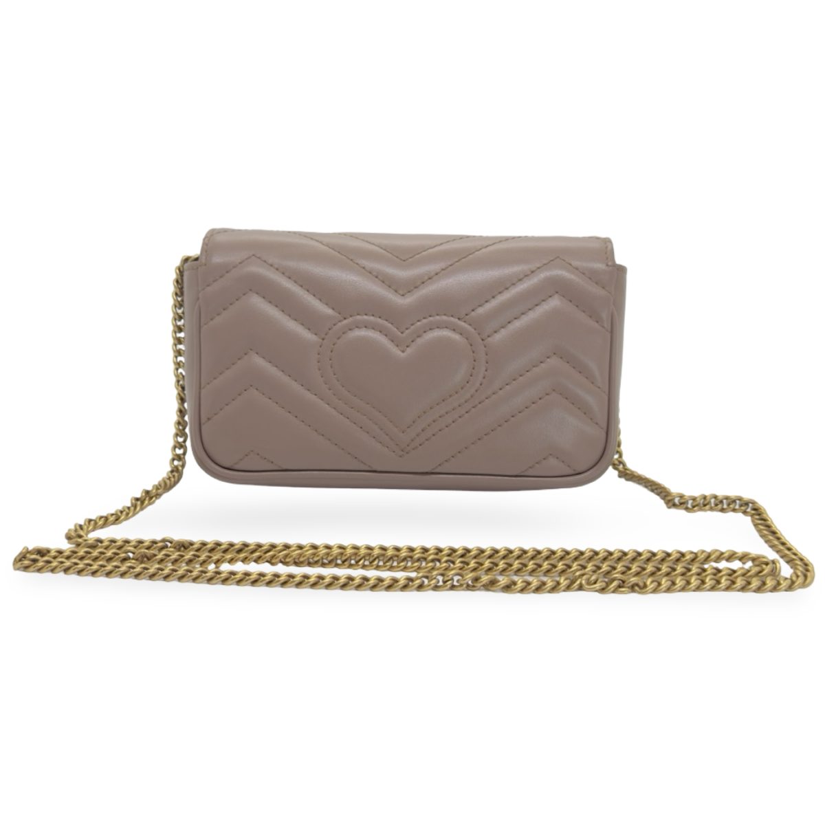 Gucci Calfskin Matelasse Super Mini GG Marmont Beige bag