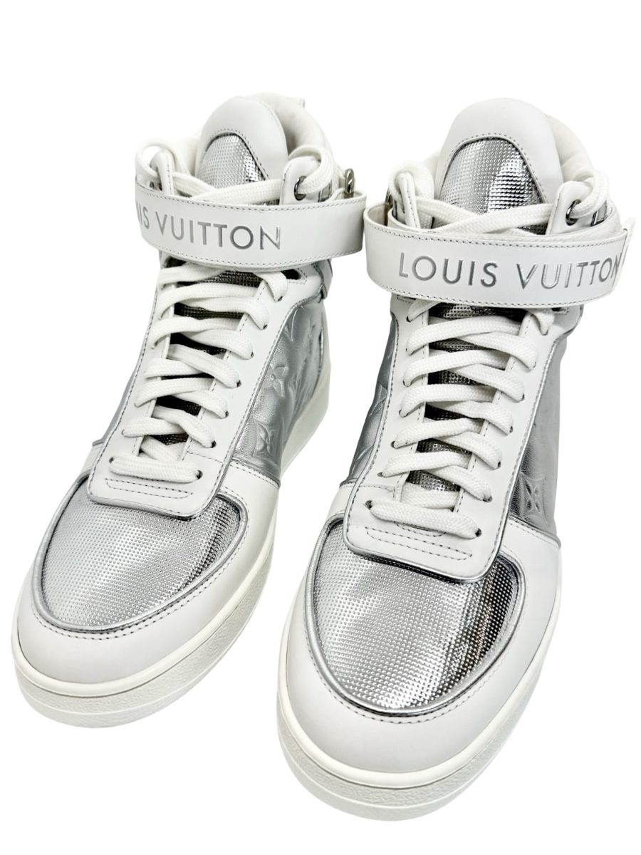 Louis Vuitton Metallic Calfskin Embossed Monogram Boombox Sneakers