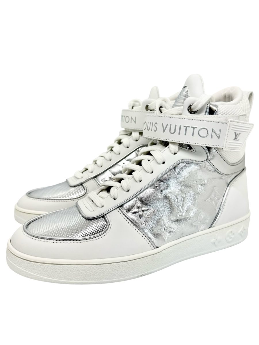 Louis Vuitton Metallic Calfskin Embossed Monogram Boombox Sneakers