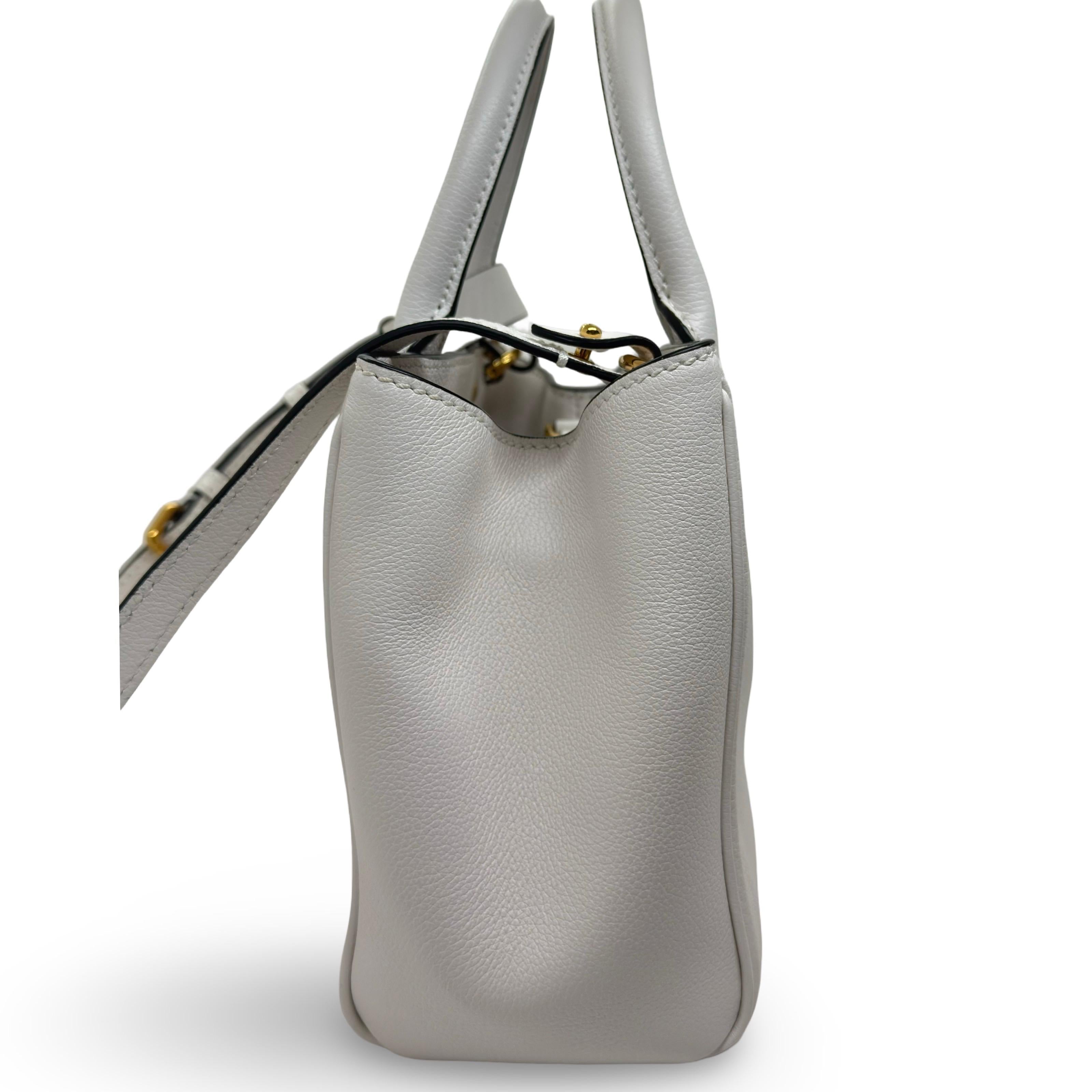 Versace La Medusa Chain White Leather Tote