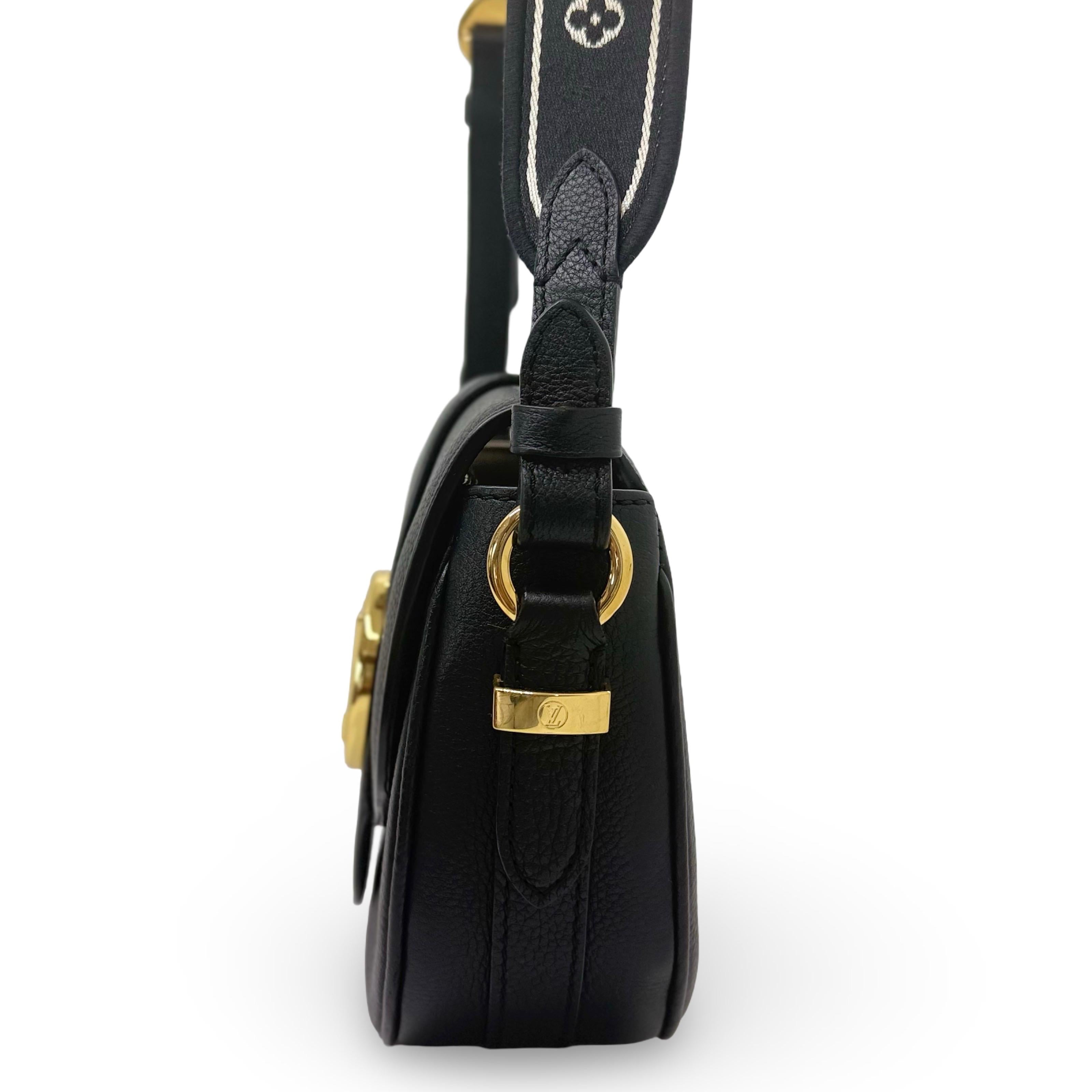 Louis Vuitton Soft Black Calfskin Pont 9 PM