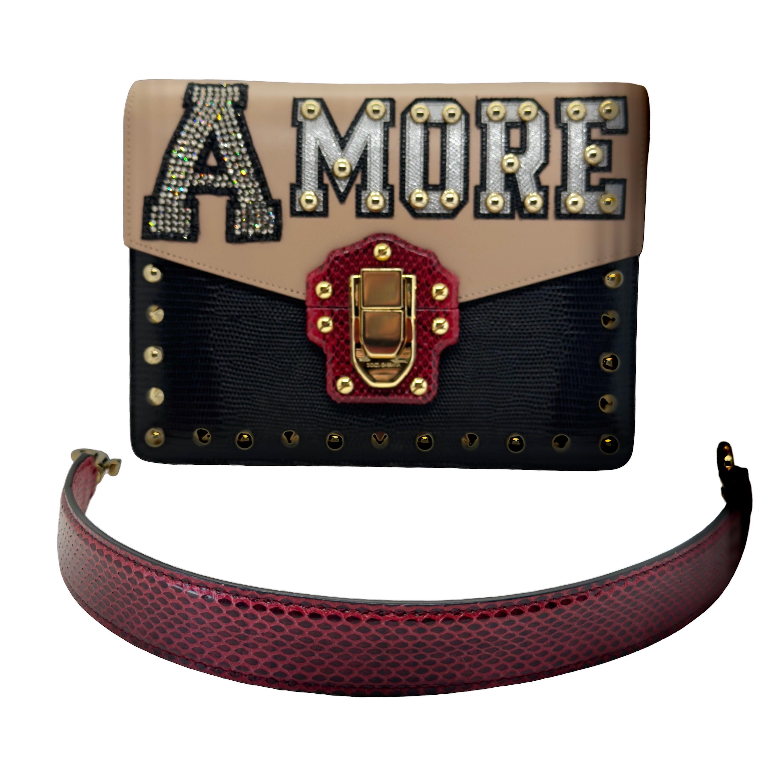 Dolce & Gabbana Multicolor Python Amore Lucia Shoulder Bag