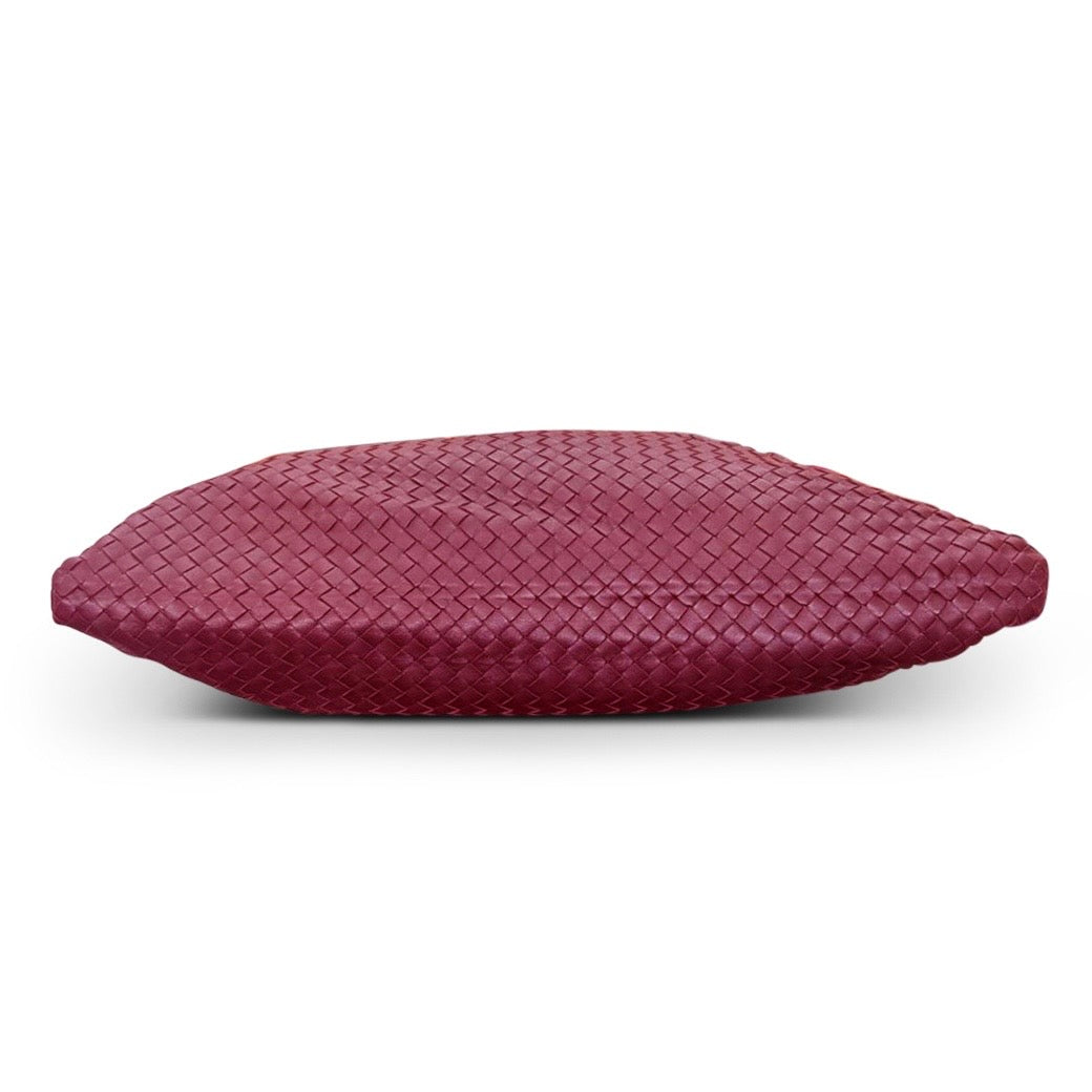 Bottega Veneta Intrecciato Maxi Convertible Tote in Burgundy