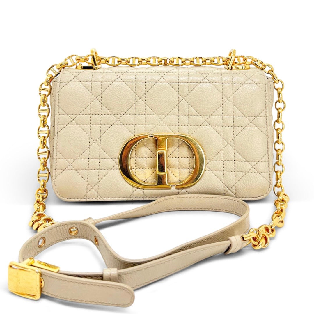 Christian Dior Calfskin Cannage Small Caro Bag