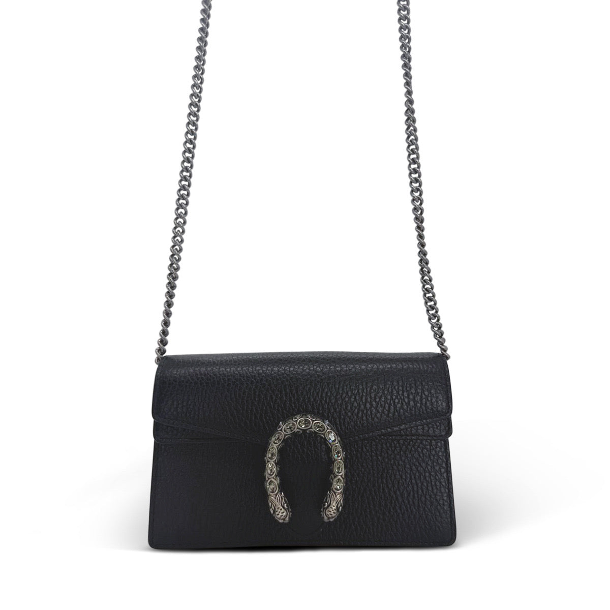 Gucci Dionysus Super Mini Bag in Black Leather