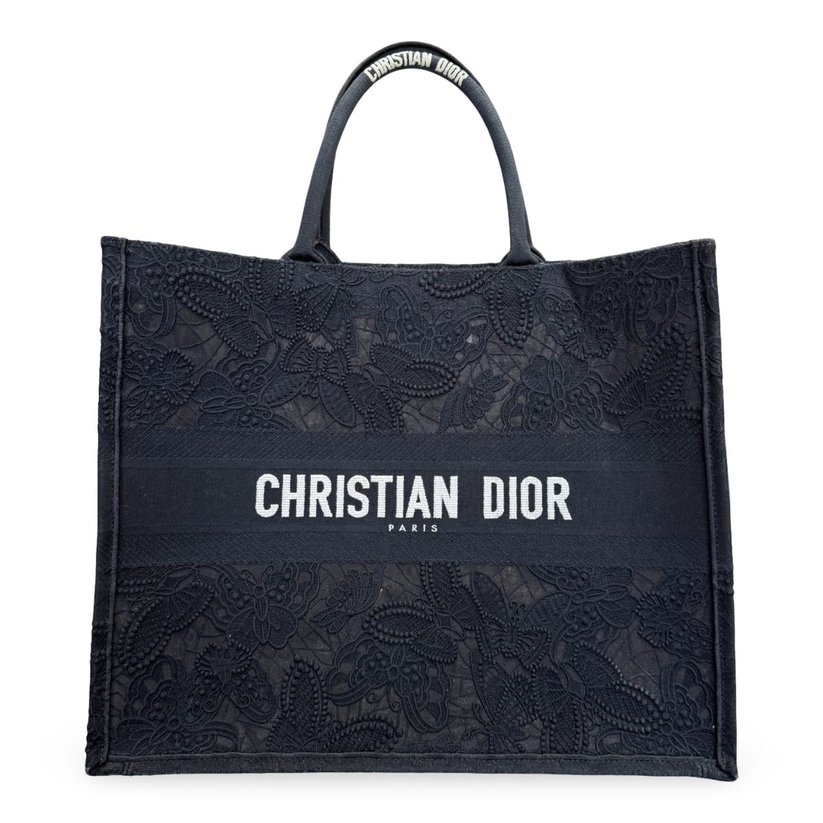 Christian Dior Book Tote Embroidered Lace Medium