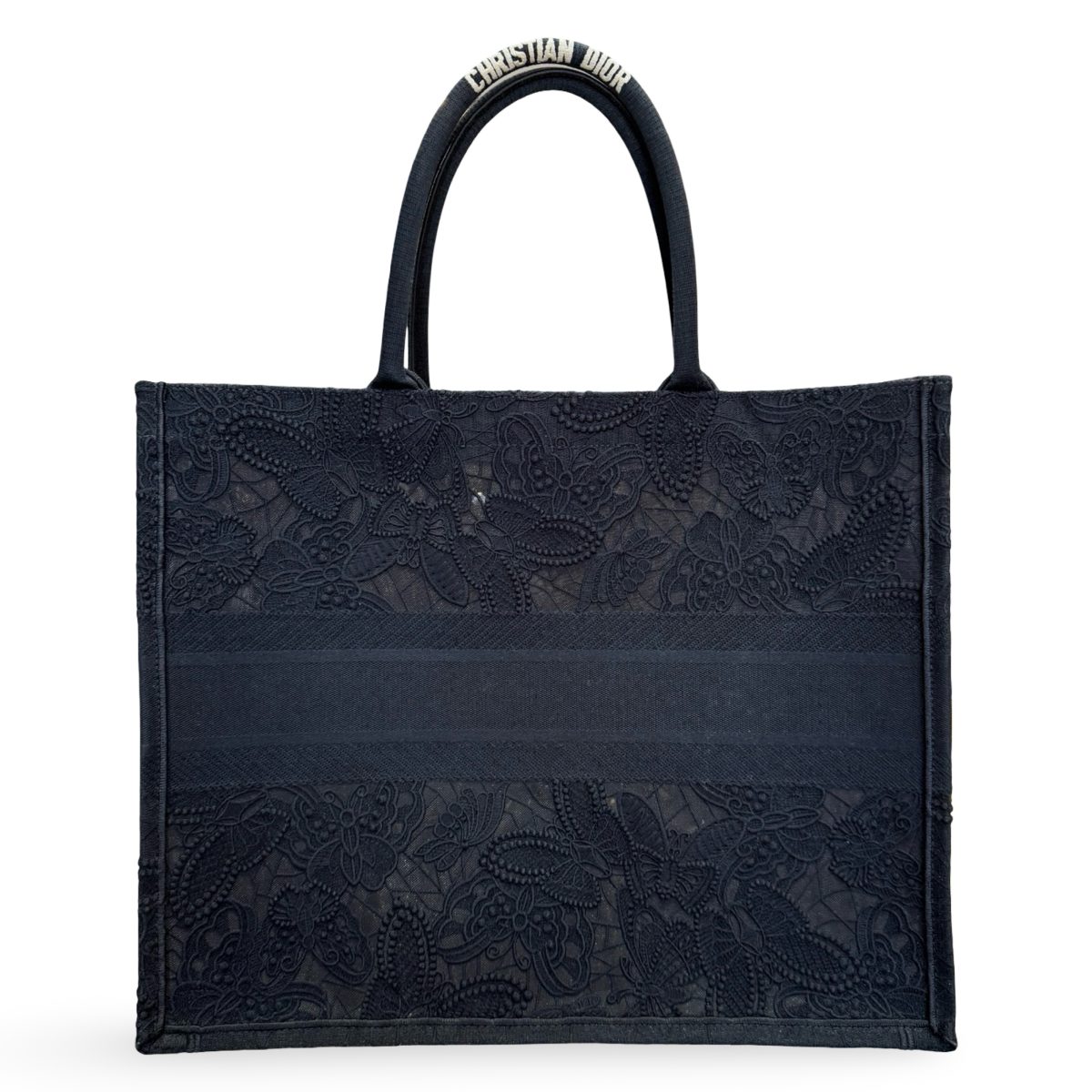 Christian Dior Book Tote Embroidered Lace Medium