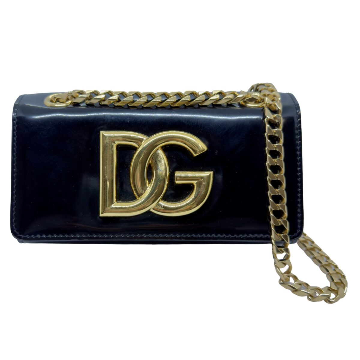 Dolce & Gabbana 3.5 Patent Leather Mini Chain Bag